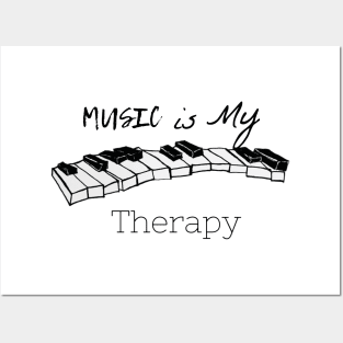 Music is my therapy Posters and Art